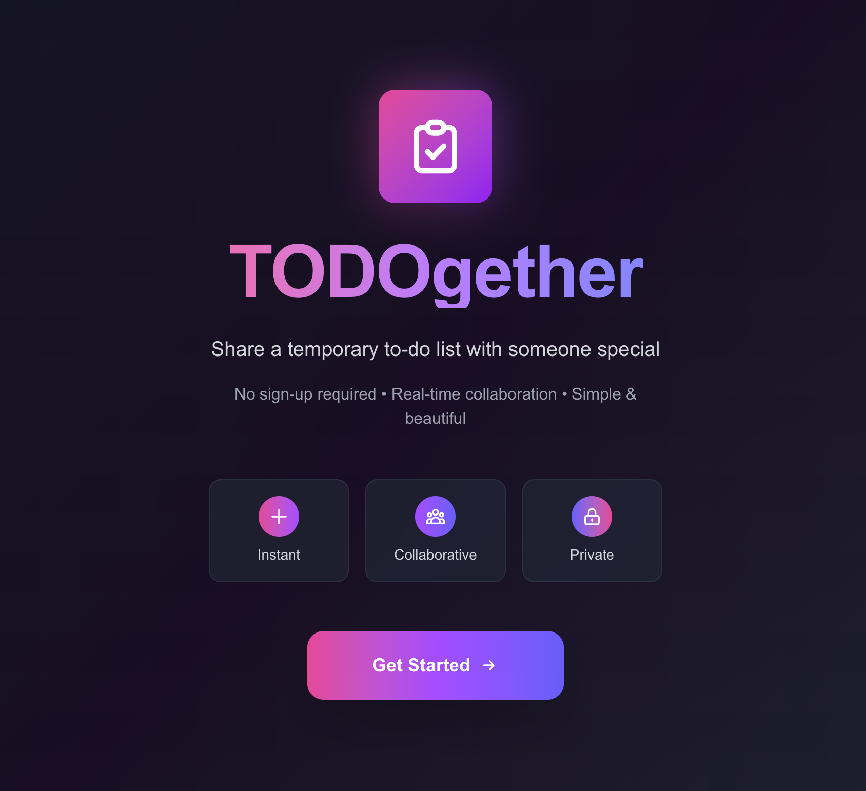 Share a temporary to-do list with someone special